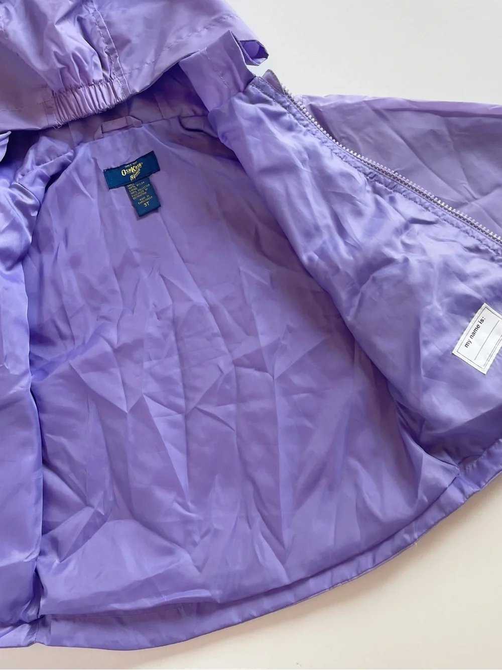 Oshkosh Lavender Purple Zip Up Hooded Windbreaker Jacket | 3T